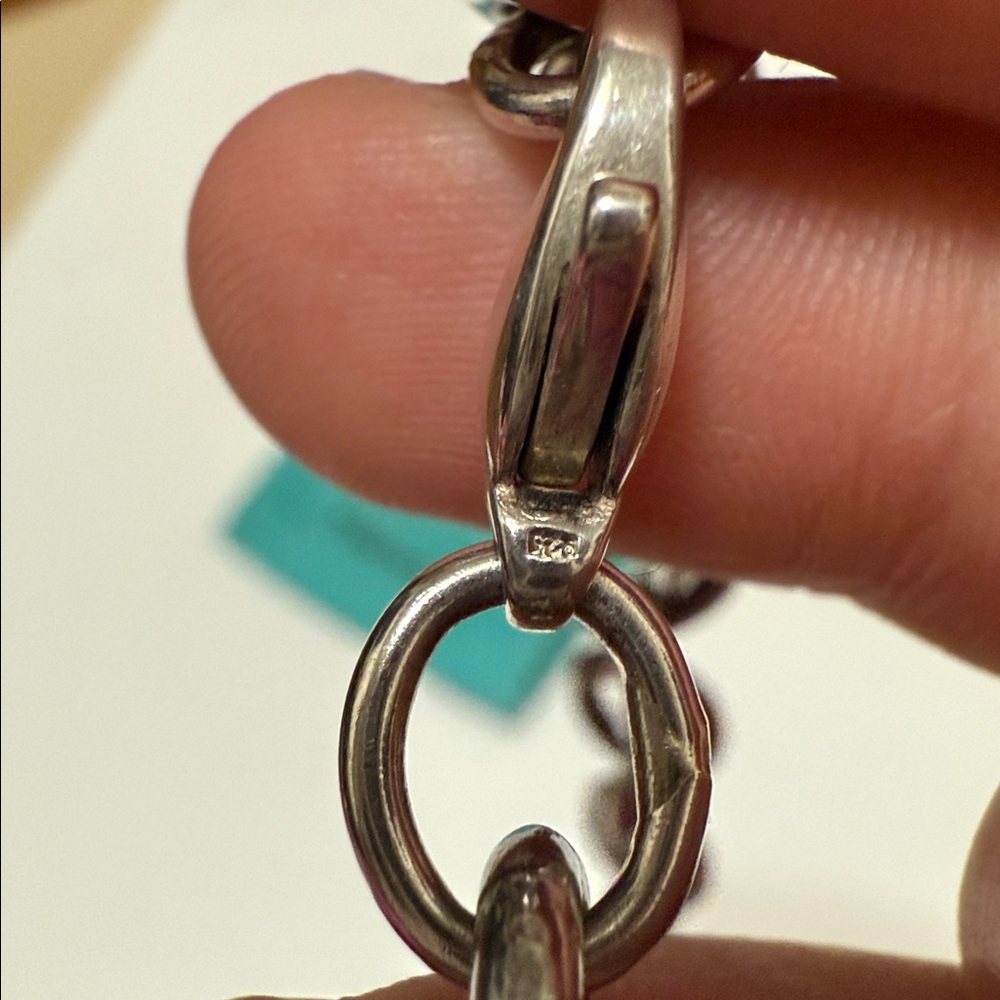 Tiffany & Co. Silver Bracelet with Teal Pouch - Picture 7 of 16